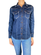 Blusa Denim Broches