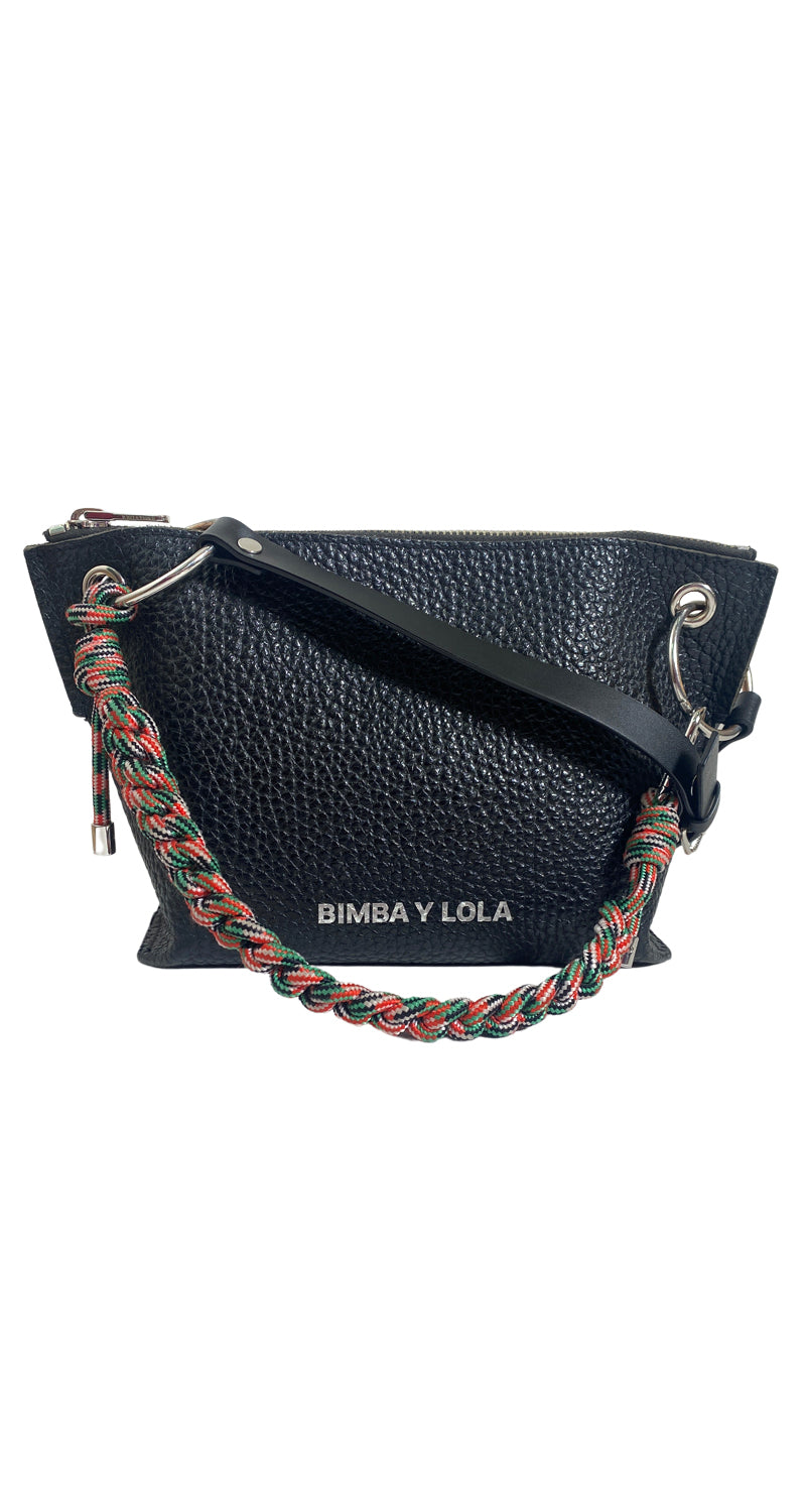 Lola Bolso Bolso Bandolera Trapecio Piel Negro Bolso Trapecio