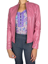 Chaqueta de Cuero Rosada