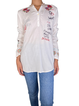 Blusa Blanca Flowers