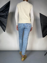 Sweater Blanco Sin Mangas