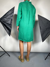 Vestido Camisero Lino Verde