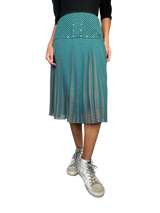 Falda Verde Plisada Rayas