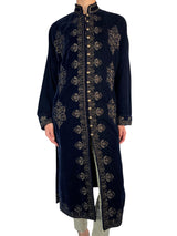 Abrigo Velvet Mostacillas Doradas