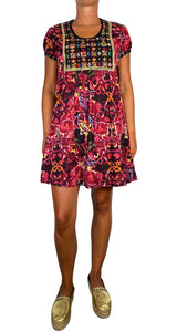 Vestido Estampado Bordado