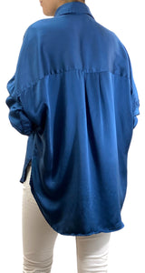 Blusa Seda Azul Marino