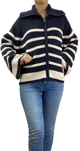 Sweater Zipper Rayas