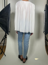 Blusa Blanca Plisada