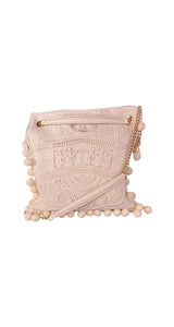 Shopper with crochet embroidery