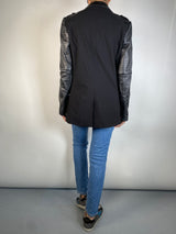 Blazer Con Mangas de Cuero Vegano