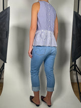 Blusa Rayas Azul Y Blanco