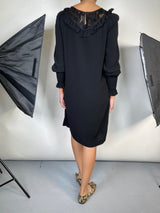 Vestido Negro Diseño Frontal