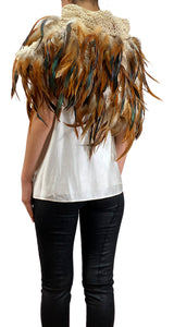Poncho Tejido Plumas