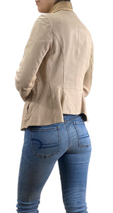 Chaqueta cuero Beige