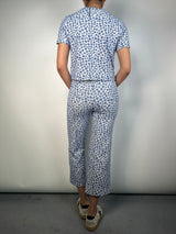 Set Polera Y Pantalón Floreado Elasticado