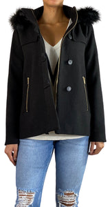 Abrigo Negro Botones