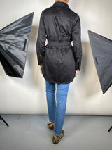 Blusa Negra Cintura Fruncida