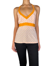Blusa Seda Y Algodón Naranja