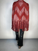 Poncho Violet Burdeo Cuero