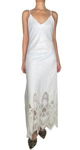 Vestido Blanco Lino Broderie