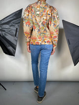 Blusa Estampada Mangas Aglobadas