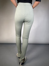 Pantalón Rib Verde Grisacéo