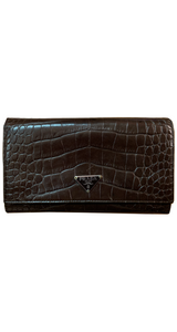 Billetera Large Croco Café