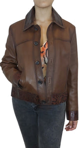 Chaqueta de cuero Café