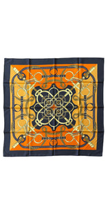 Pañuelo print Naranjo y Café