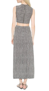 Back Neckline Striped Dress