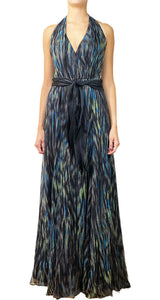 Vestido Seda Negro Estampado