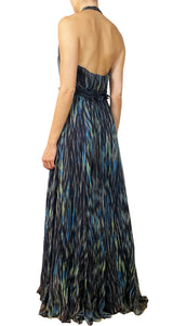 Vestido Seda Negro Estampado