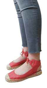Alpargata Roja Cuero
