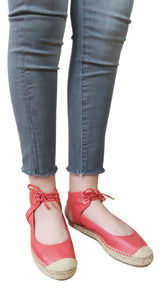 Alpargata Roja Cuero