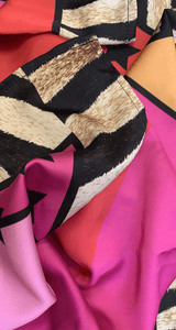 Pañuelo Animal Fucsia Naranjo