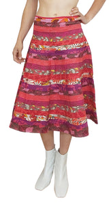 Pollera Evasé Costuras Multicolor