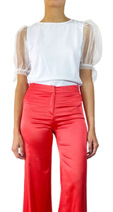Blusa Mangas Traslúcidas