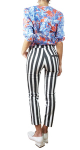 Blusa Roja Flores Azules