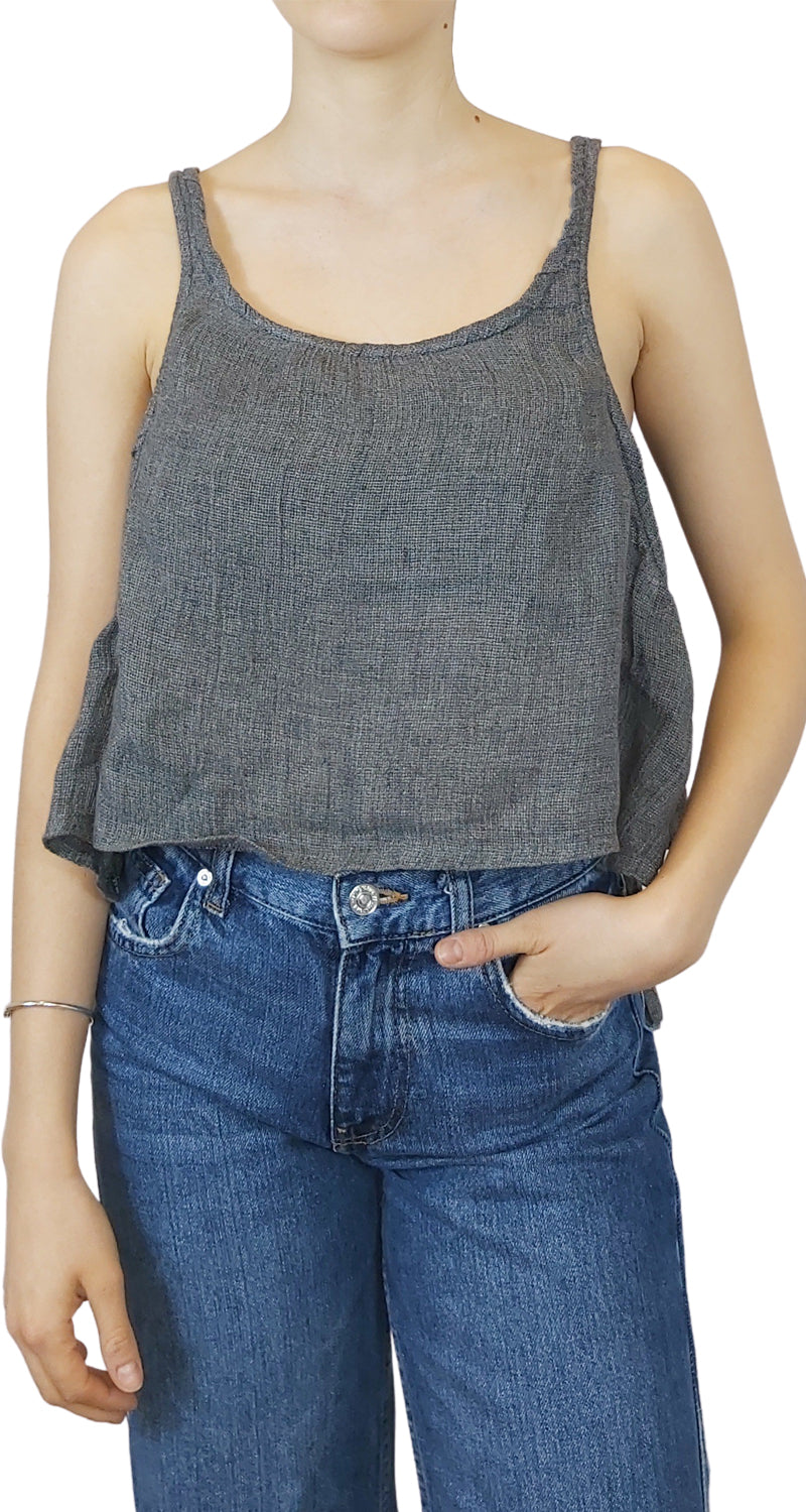 Polera Pechera Lino Gris La Tienda de Carolina – Market People, image size:800x1500