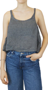 Polera Pechera Lino Gris