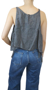 Polera Pechera Lino Gris