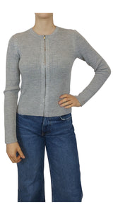 Sweater con Cierre Gris