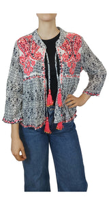 Chaqueta Ligera Bicolor con Bordado Neón