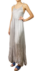 Vestido Gris Satinado