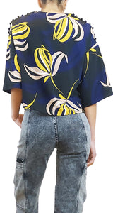 Blusa Crop Botones Multicolor