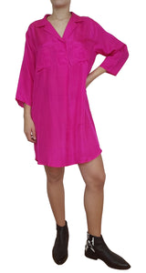 Vestido Seda Fucsia