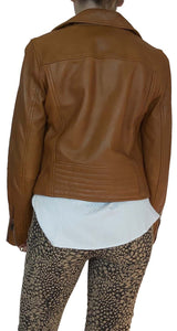 Chaqueta Biker Cuero Café