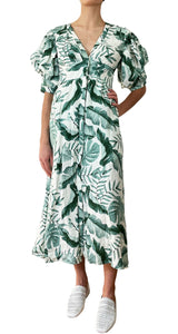 Maxi Vestido Hojas Lino