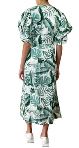 Maxi Vestido Hojas Lino