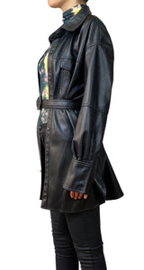 Camisa EcoCuero Negro Cinturón